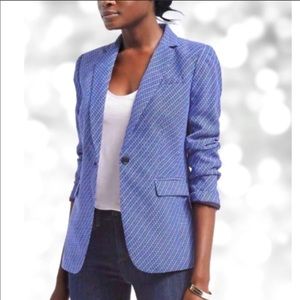 Banana Republic Navy Striped Long and Lean Blazer